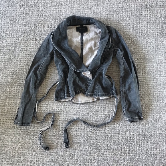 BCBG Maxazria Black Linen Blazer Jacket XS - Picture 2 of 5